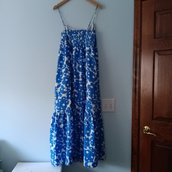 Xirena Fae Cotton Pockets Blue Curls Dress L - Picture 3 of 8